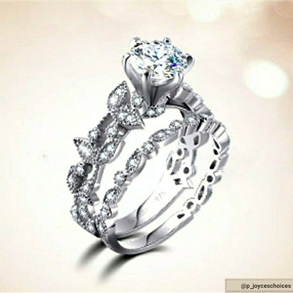 🎉RESTOCKED😊Wedding Ring Bridal Set in .925 SS - Picture 2 of 6